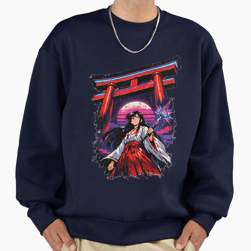 Retro Kagome Shrine Maiden Sweatshirt - Image 5