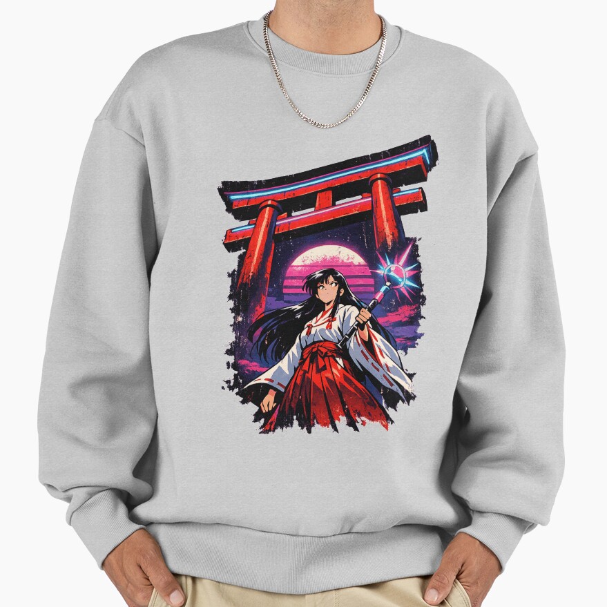 Retro Kagome Shrine Maiden Sweatshirt - Image 4