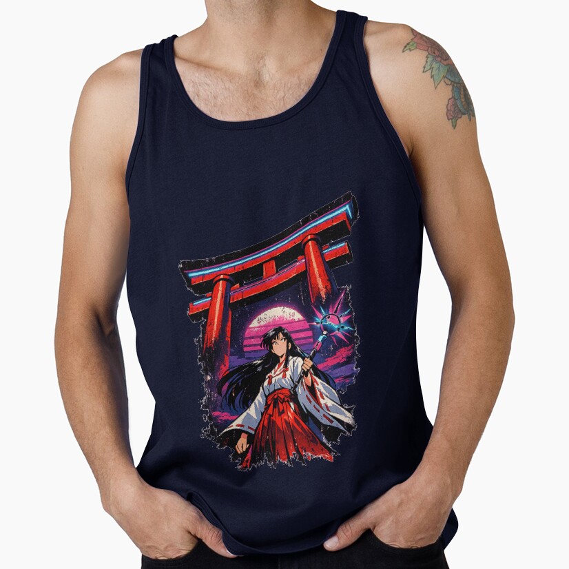Retro Kagome Shrine Maiden Tank Top