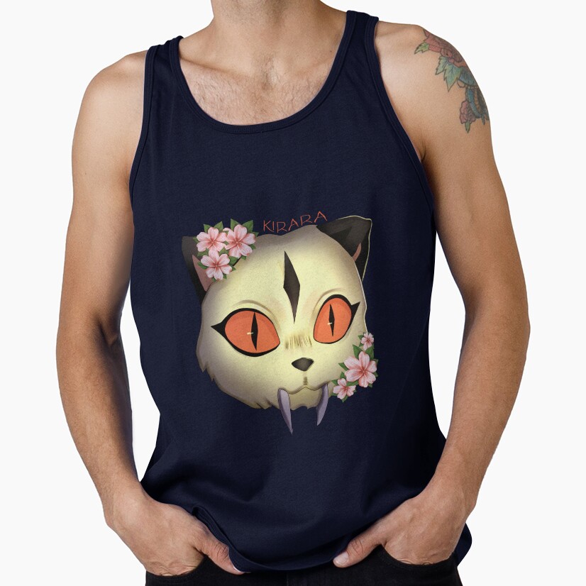 Scribble Kirara Cute Cat With Flowers Tank Top - Image 5