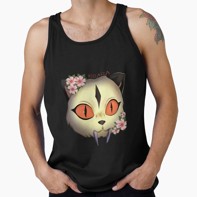 Scribble Kirara Cute Cat With Flowers Tank Top - Image 3