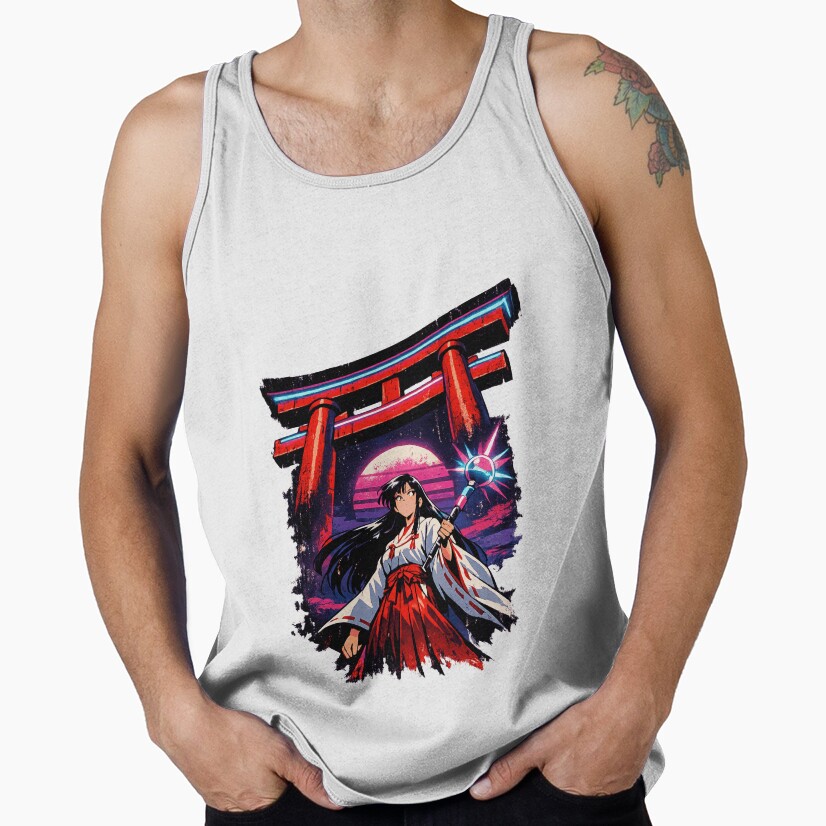 Retro Kagome Shrine Maiden Tank Top - Image 2