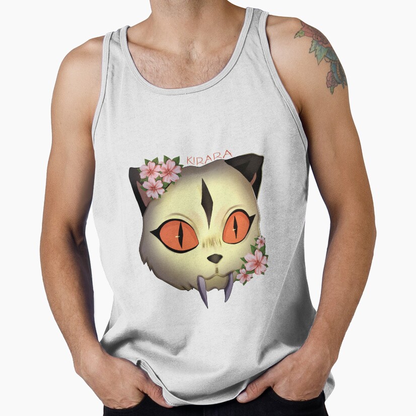 Scribble Kirara Cute Cat With Flowers Tank Top - Image 2
