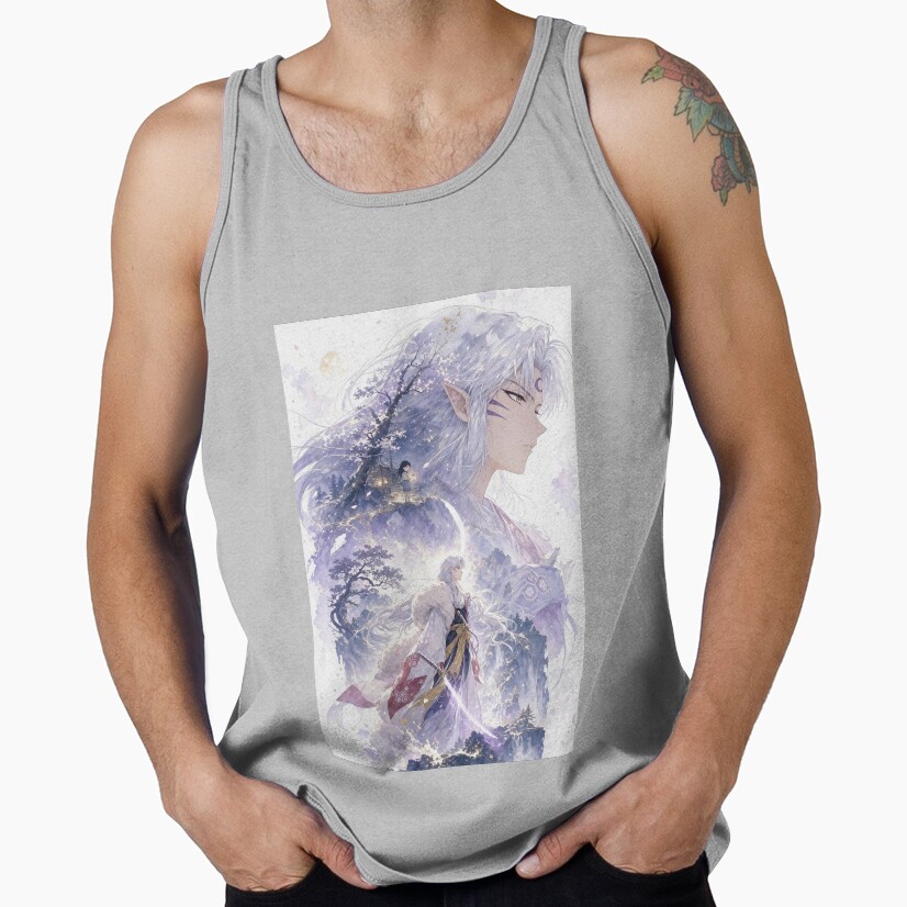Sesshomaru Moonlit Spirit Guardian Tank Top - Image 4