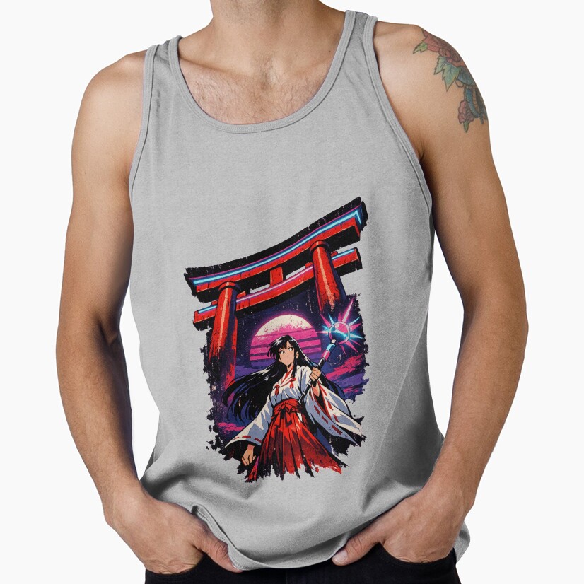 Retro Kagome Shrine Maiden Tank Top - Image 4