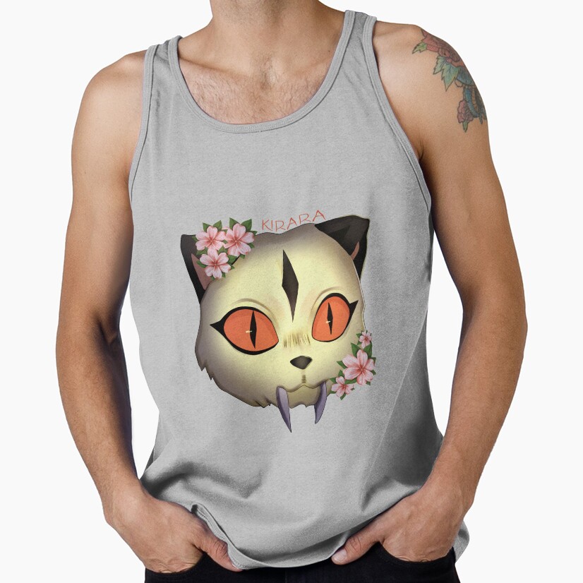 Scribble Kirara Cute Cat With Flowers Tank Top - Image 4