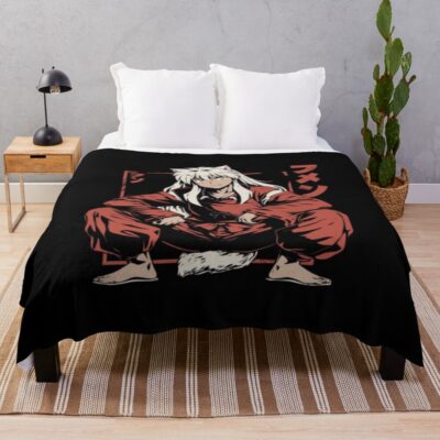 Dog Ear Inuyasha Fighter Throw Blanket