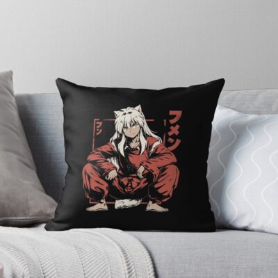 Dog Ear Inuyasha Fighter Throw Pillow