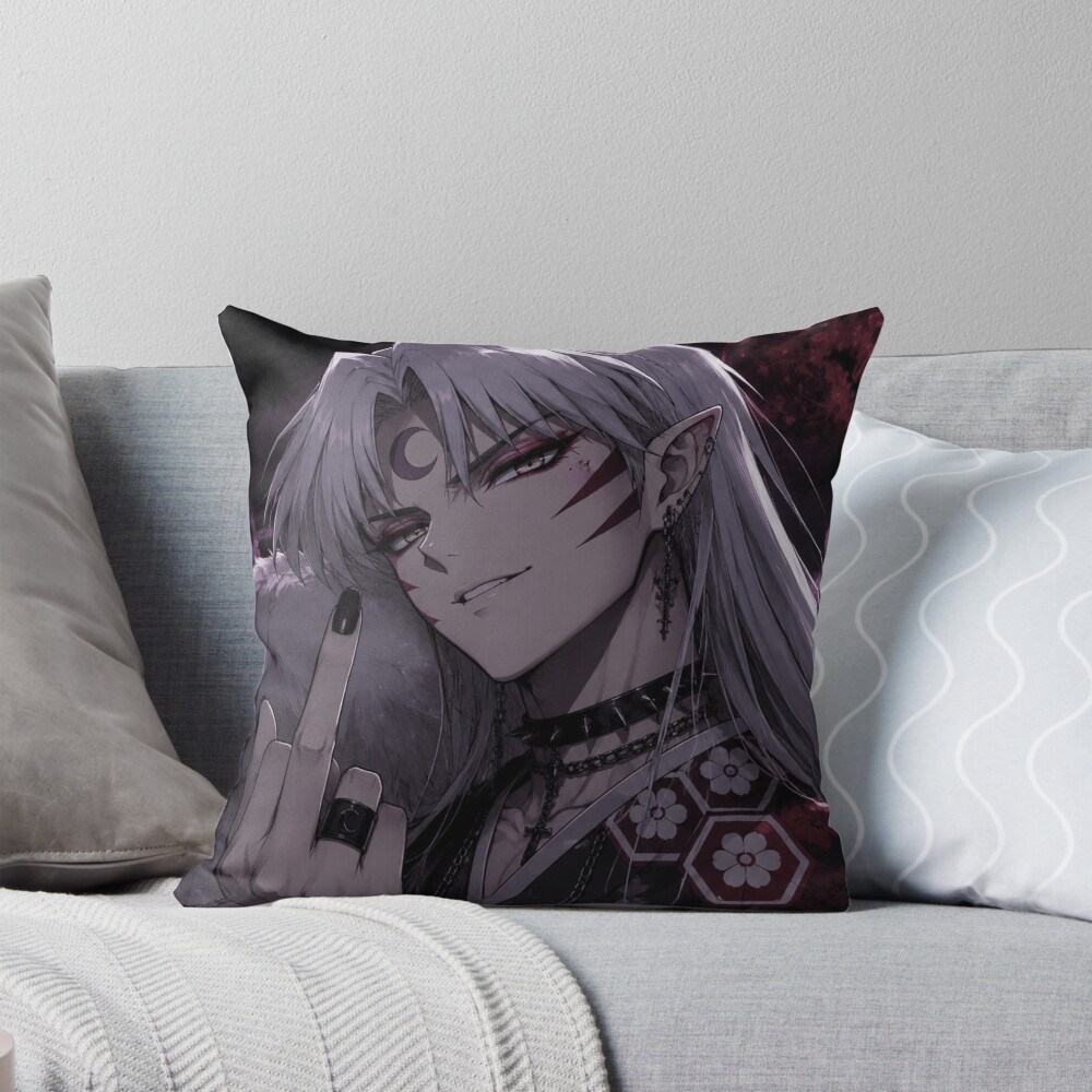 Inubait Goth Daddy Sesshomaru Throw Pillow