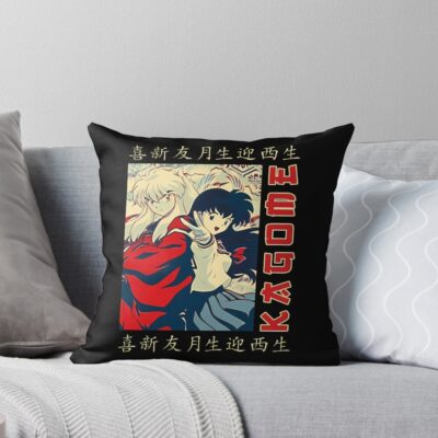 Kagome And Inuyasha Romance Throw Pillow